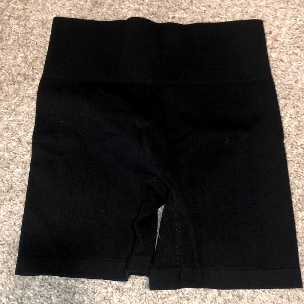Black ribbed Biker shorts